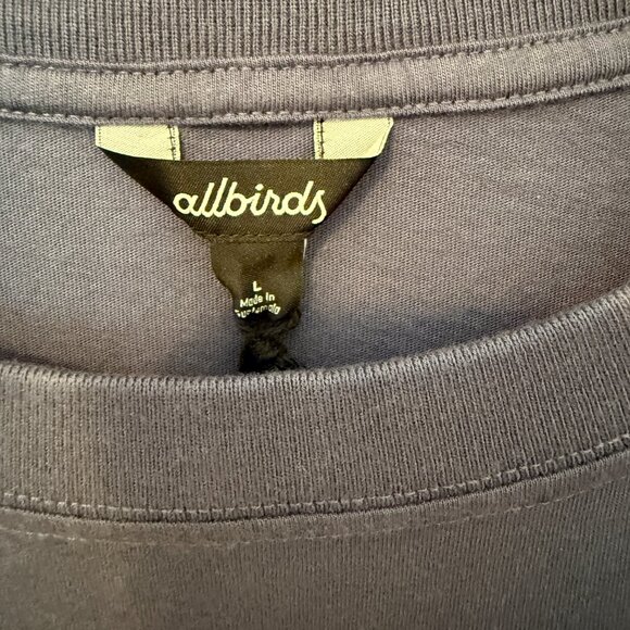 NWT Allbirds Allgood Cotton Tee shirt in Hazy Indigo - Picture 2 of 3